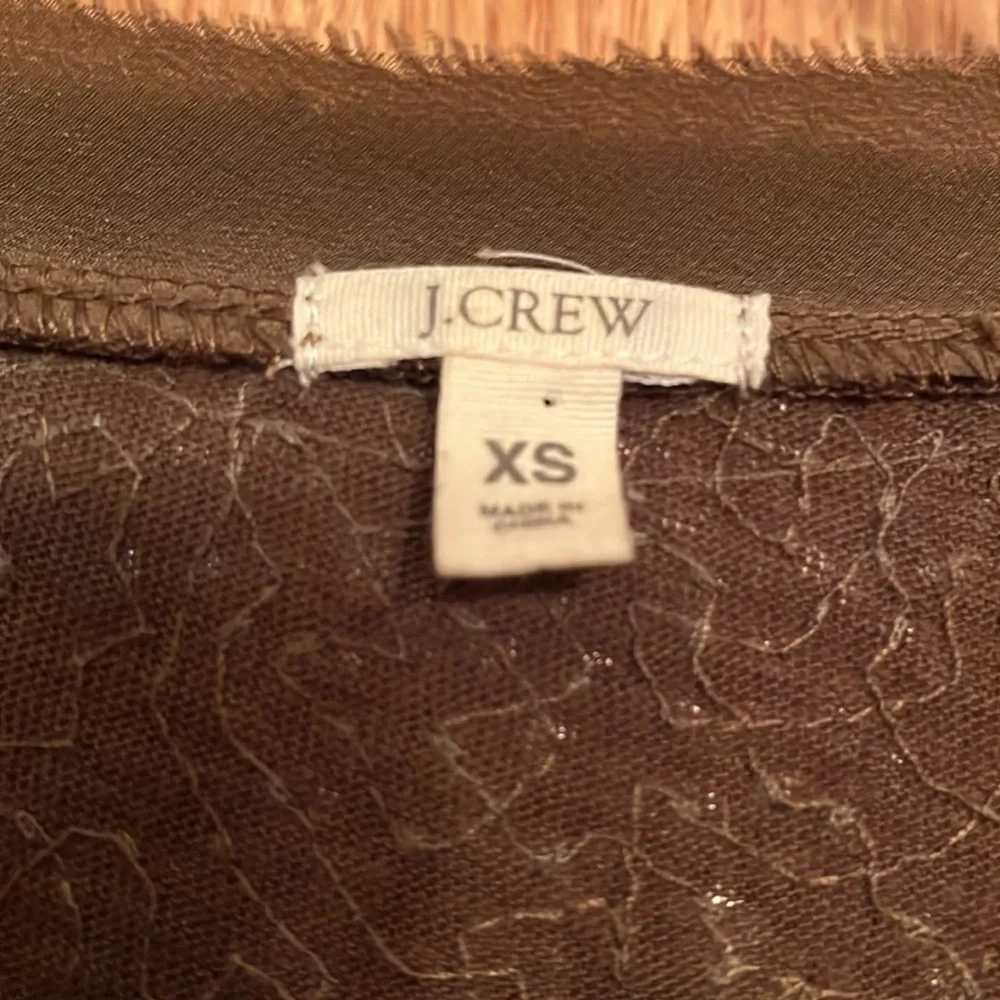 J.crew J Crew XS Bronze metallic sequin tee shirt short sleeve shimmery top EUC